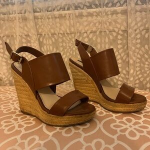 Fabulous 4” Platform Rattan Brown Wedges